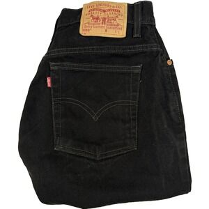 Vintage Y2K Levi's 550 Jeans Womens Size 14 Black Relaxed‎ Fit Tapered Leg USA